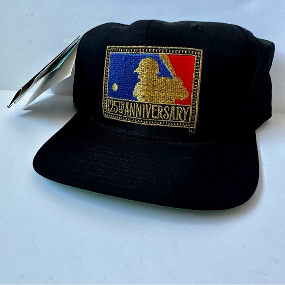 Major League Baseball 125th Anniversary Baseball Black Hat NWT - Picture 4 of 8